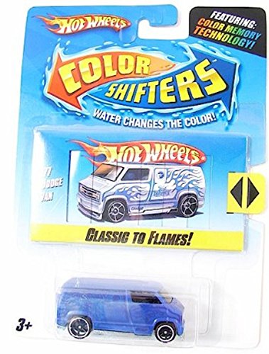 0027084670974 - HOT WHEELS COLOR SHIFTERS CLASSIC TO FLAMES '77 DODGE VAN 1:64 COLLECTIBLE CAR