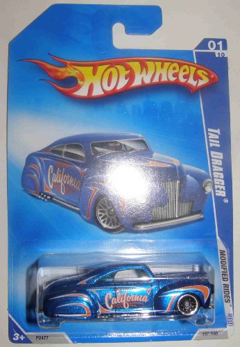 0027084725391 - HOT WHEELS 2009 '09 MODIFIED RIDES 157/190 BLUE W/ ORANGE HOT WHEELS CALIFORNIA COLLECTORS CLUB TAIL DRAGGER 01 OF 10