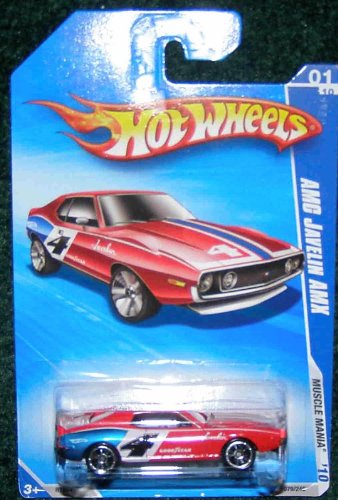 0027084797527 - HOT WHEELS 2010 MUSCLE MANIA 01/10 RED AMC JAVELIN AMX