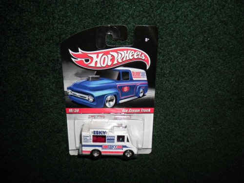 0027084801477 - HOT WHEELS DELIVERY REAL RIDERS 18 OF 34 WHITE ISKY RACING ICE CREAM TRUCK 1:64 SCALE