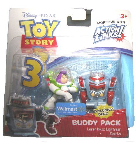0027084896213 - TOY STORY 3 LASER ACTION BUZZ LIGHTYEAR AND SEEK N DESTROY ROBOT FEATURE FIGURE 2-PACK