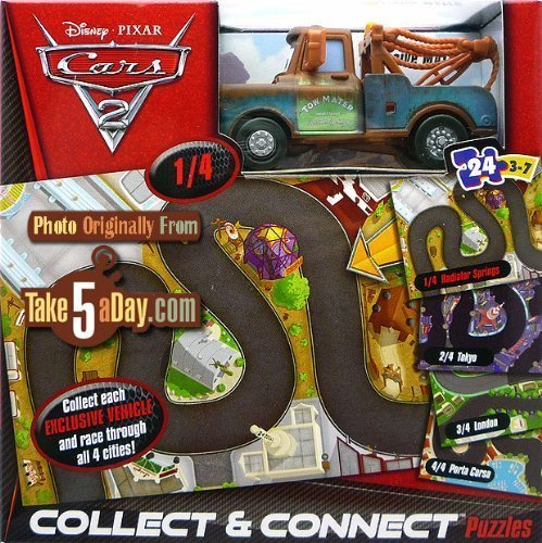0027084937749 - MATTEL DISNEY PIXAR CARS 2 - MATER COLLECT AND CONNECT 24PC. PUZZLE