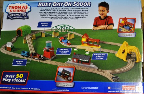 0027084944839 - THOMAS & FRIENDS TRACKMASTER MOTORIZED RAILWAY - BUSY DAY ON SODOR DELUXE TRAIN SET