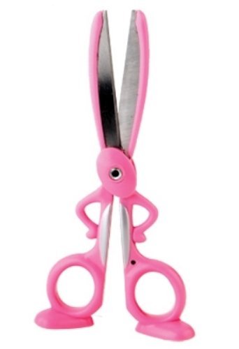 0027113004855 - 6 3/8 INCH FLAT FOOT RABBIT WITH HANDS ON HIP SCISSORS, PINK