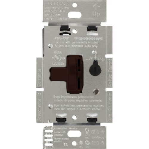 0027557825993 - LUTRON AYCL-153P-BR ARIADNI/TOGGLER 150 WATT SINGLE-POLE/3-WAY DIMMABLE CFL/LED DIMMER, BROWN