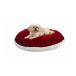 0027773012252 - QUIET TIME E'SENSUALS SYNTHETIC SHEEPSKIN AND POLY-COTTON ENCASED EXTRA STUFFED POLYFIBER PILLOW ROUND DOG BED SIZE MEDIUM 34 X 34 COLOR NAVY BLUE