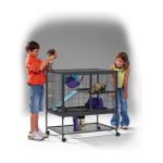 0027773015185 - HOMES FOR PETS FERRET NATION SINGLE UNIT CAGE IN GRAY HAMMERTONE FINISH