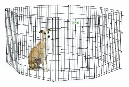 0027773017608 - MIDWEST HOMES FOR PETS EXERCISE PEN FOR PETS WITH FULL MAX LOCK DOOR, 36-INCH, BLACK