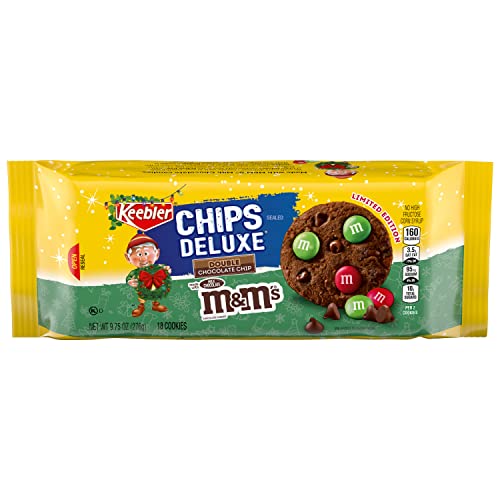 0027800071474 - KEEBLER CHIPS DELUXE DOUBLE CHOCOLATE CHIP LIMITED EDITION COOKIES WITH RED & GREEN M&MS, 9.75OZ