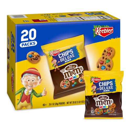 0027800162950 - KEEBLER ON-THE-GO CHIPS DELUXE RAINBOW COOKIES WITH M&MS, 20OZ, 20CT