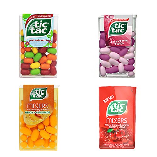 0027829424879 - TIC TAC FRUIT VARIETY PACK BIG PACK 3 OF EACH (12 COUNT) FRUIT ADVENTURE, STRAWBERRY FIELDS, PEACH LEMONADE, CHERRY COLA