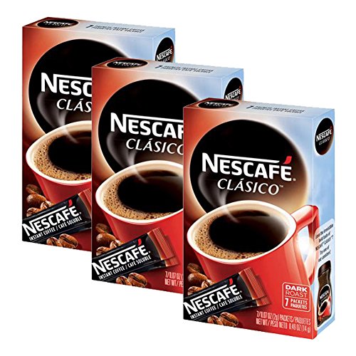 0028000831912 - NESCAFE CLASICO - DARK ROAST - 3 BOXES OF 7 PACKETS EACH (21 PACKETS TOTAL)