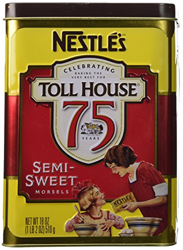 0028000928414 - NESTLE CHOCOLATE SEMI-SWEET MORSELS TOLL HOUSE 75 YEARS LIMITED EDITION 1 LB 2OZ CANISTER
