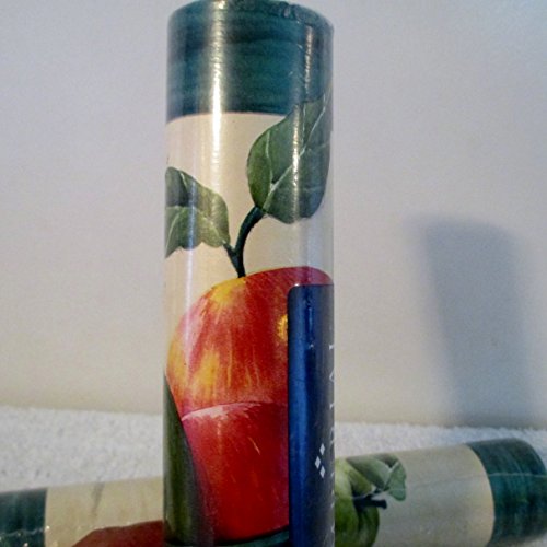 0028181371061 - FACTORY SEALED BLUE MOUNTAIN WALLCOVERINGS INC. / IMPERIAL ITEM # 176200 LOT # 62862 GREEN & RED APPLES IN A BLUE/GREEN BOX --SOME SITTING OUTSIDE OF BOX 5 YARDS LONG AND 8 1/2 INCHES WIDE