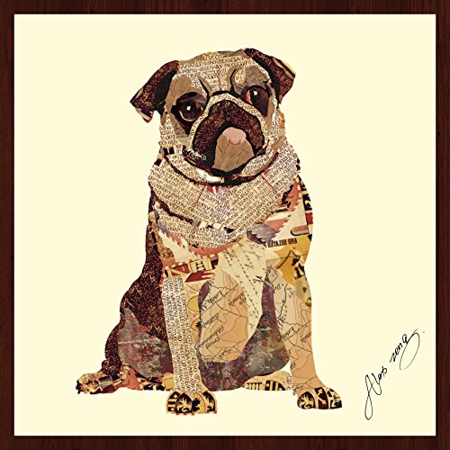 0028201039261 - EMPIRE ART DIRECT MY PUGGY ORIGINAL DIMENSIONAL COLLAGE HAND SIGNED BY ALEX ZENG FRAMED GRAPHIC WALL ART
