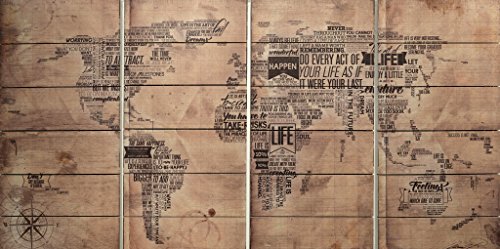 0028201160309 - EMPIRE ART DIRECT WORLD MAP FINE ART GICLEE PRINTED ON SOLID FIR PLANKS GRAPHIC WALL ART