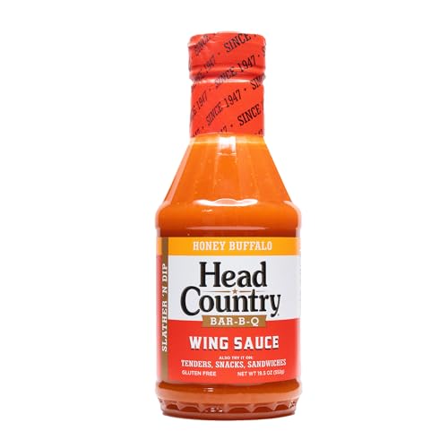 0028239004484 - HEAD COUNTRY BAR-B-Q HONEY BUFFALO WING SAUCE | SLATHER, DIP OR SNACK | PITMASTER STYLE BUFFALO SAUCE, 19.5 OZ, PACK OF 1
