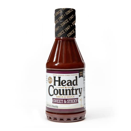 0028239005160 - HEAD COUNTRY BAR-B-Q SAUCE, SWEET & STICKY | GLUTEN FREE BBQ SAUCE WITH NO ALLERGENS OR PRESERVATIVES | SWEET & ROBUST CHAMPIONSHIP BARBECUE SAUCE GREAT ON BEEF, PORK & CHICKEN | 160 OUNCE, PACK OF 1