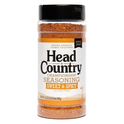 0028239007102 - HEAD COUNTRY BAR-B-Q CHAMPIONSHIP SEASONING, SWEET & SPICY | GLUTEN FREE, MSG FREE BARBECUE SEASONING WITH NO ALLERGENS | SWEET, SMOKY DRY RUB GREAT ON BBQ CHICKEN, PORK & RIBS | 10 OUNCE, PACK OF 1