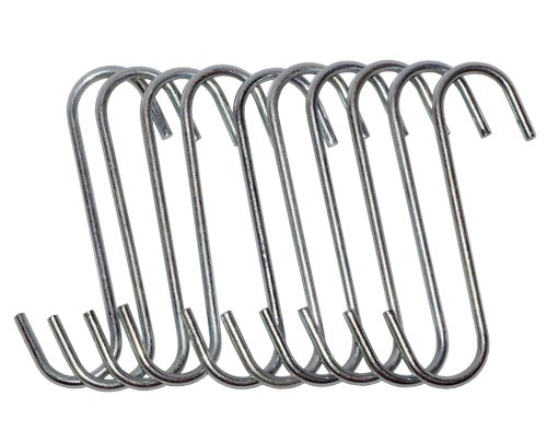 0028332566407 - ONE CASE (10 PACKAGES) 10PC 5 HEAVY DUTY S HOOKS/CHROME SET/ USEFUL FOR HANGING PLANTS~KITCHEN ACCESORIES~ BIRD FEADERS ~ AND MUCH MORE