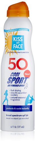 0028367841937 - KISS MY FACE COOL SPORT CONTINUOUS SPRAY NATURAL SUNSCREEN SPF 50 SUNBLOCK, COCONUT, 80 MIN, 6 OUNCE