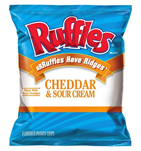 0028400002912 - RUFFLES RIDGED POTATO CHIPS, CHEDDAR SOUR CREAM, 1.5-OUNCE LARGE SINGLE SERVE BAGS (PACK OF 64)