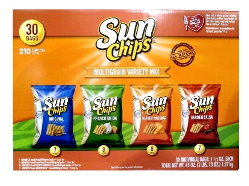 0028400043816 - SUN CHIPS MULTIGRAIN VARIETY MIX, CHIPS BAGS, 30-COUNT, 45-OUNCE