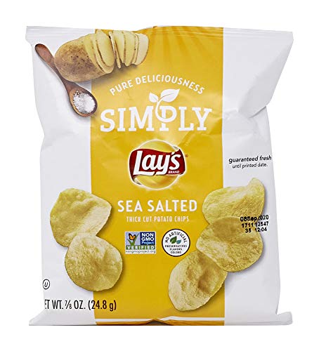 0028400095730 - SIMPLY LAY’S SEA SALTED THICK CUT POTATO CHIPS, 0.875 OZ, 1 COUNT (PACK OF 36)
