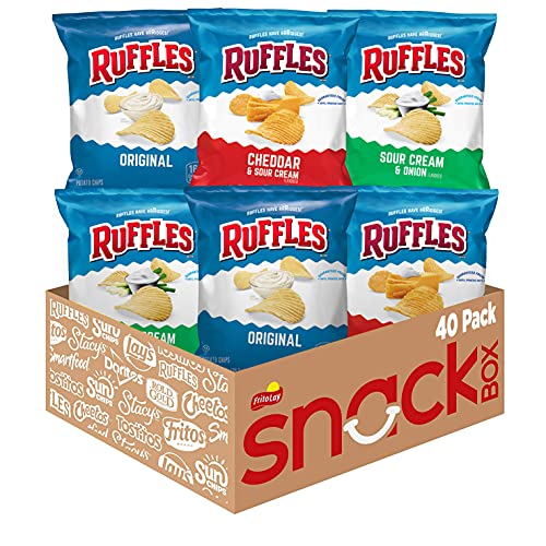 0028400187824 - RUFFLES POTATO CHIPS VARIETY PACK, 40 COUNT