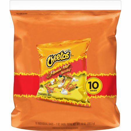0028400313629 - CHEETOS FLAMIN’ HOT CRUNCHY CHEESE FLAVORED SNACKS, 1 OZ BAGS, 10 COUNT