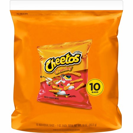 0028400313650 - CHEETOS CRUNCHY CHEESE FLAVORED SNACKS, 1 OZ BAGS, 10 COUNT