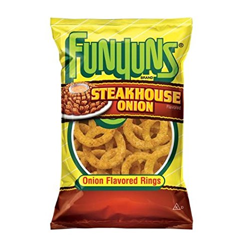 0028400563888 - FRITO LAY, FUNYUNS, STEAKHOUSE ONION FLAVORED ONION RING SNACKS, 6OZ BAG (PACK OF 3)