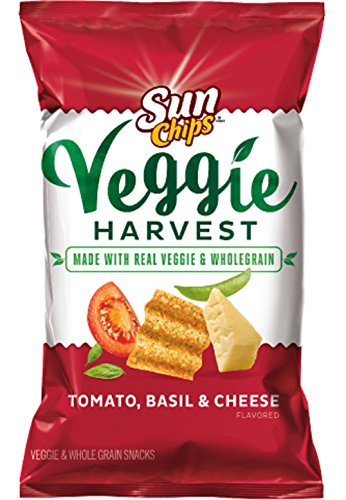 0028400586245 - FRITO LAY, SUN CHIPS, VEGGIE HARVEST CHIPS, 7OZ BAG (PACK OF 3) (CHOOSE FLAVOR) (TOMATO BASIL AND CHEESE)