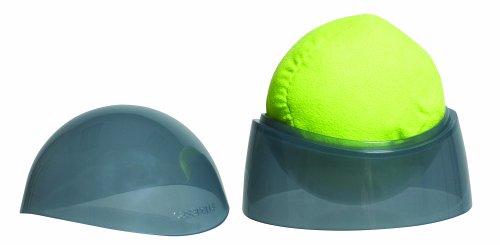 0028484113658 - CASABELLA I CLEAN 1 COUNT EYEBALL MICROFIBER CLEANING BALL FOR ELECTRONIC ITEMS, GREEN/GREY