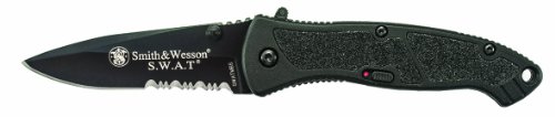 0028634700172 - SMITH & WESSON SWAT MED MA BLACK SERRATED KNIFE POCKET CLIP