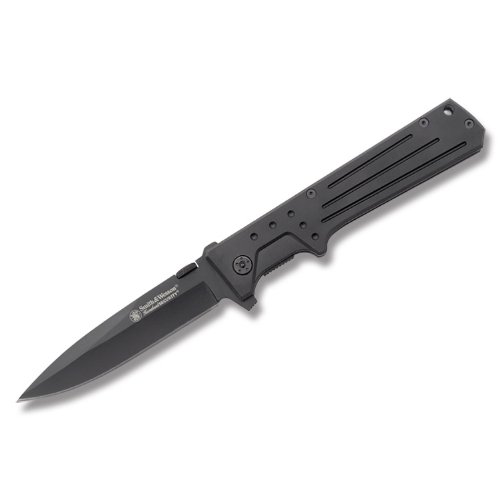 0028634700639 - SMITH & WESSON SWHS1L HOMELAND SECURITY LARGE DROP POINT KNIFE, BLACK