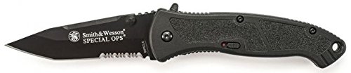 0028634701377 - SMITH & WESSON BSPECLS LARGE SPECIAL OPS LINER LOCK M.A.G.I.C. ASSISTED OPENING KNIFE, BLACK