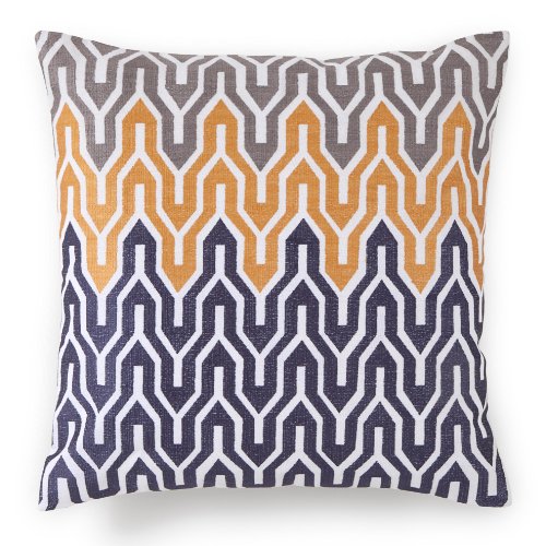 0028828124425 - JILL ROSENWALD PLIMPTON ALL OVER EMBROIDERED FLAME DECORATIVE PILLOW, 18 BY 18-INCH, MULTI