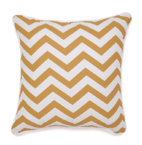 0028828141699 - JILL ROSENWALD COPLEY COLLECTION BUCKLEY DECORATIVE PILLOW, 18 BY 18-INCH, CHEVRON, BUTTER