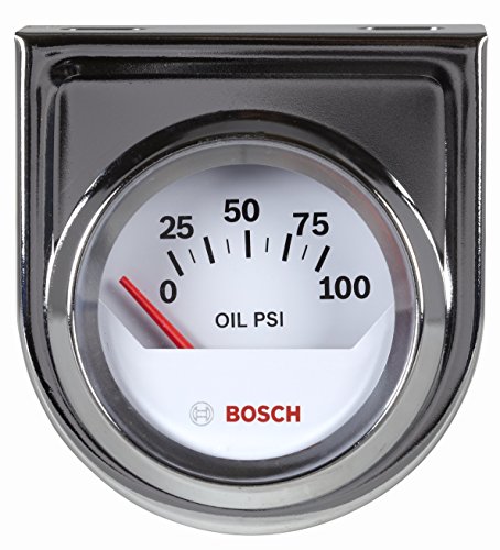 0028851027205 - BOSCH SP0F000041 STYLE LINE 2 ELECTRICAL OIL PRESSURE GAUGE (WHITE DIAL FACE, CHROME BEZEL)
