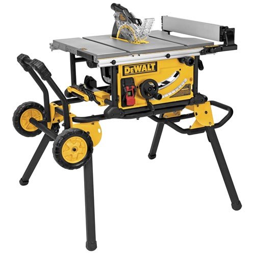 0028877577807 - DEWALT DWE7491RS 10-INCH JOBSITE TABLE SAW WITH 32-1/2-INCH RIP CAPACITY AND ROLLING STAND