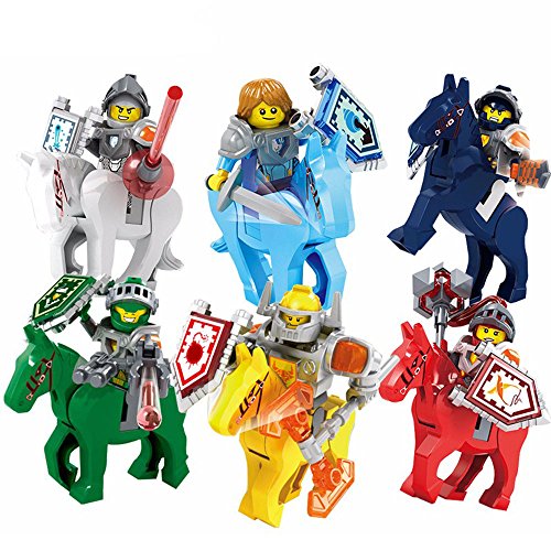 0000289145621 - NEWEST 6 PCS/SET KNIGHTS ON HORSE ACTION MINIFIGURES BUILDING BLOCKS TOYS