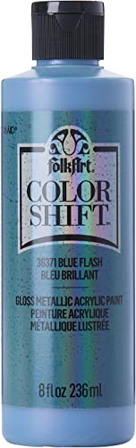 0028995363719 - FOLKART COLOR SHIFT ACRYLIC CRAFT PAINT, BLUE FLASH 8 FL OZ PREMIUM METALLIC FINISH PAINT, PERFECT FOR EASY TO APPLY DIY ARTS AND CRAFTS, 36371