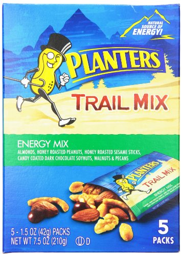 0029000018747 - PLANTERS ENERGY TRAIL MIX PACK, 1.5 OUNCE, 5 COUNT