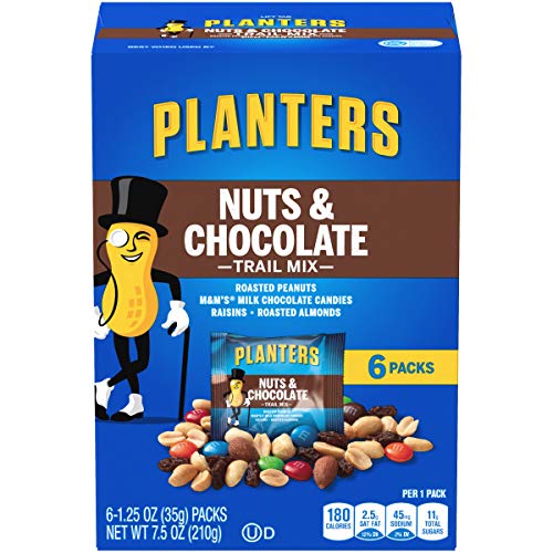 0029000018761 - PLANTERS TRAIL MIX PACK, NUT AND CHOCOLATE, 6 POUCHES, 7.5 OUNCE