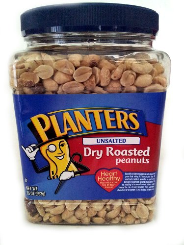 0029000018938 - PLANTERS UNSALTED DRY ROASTED PEANUTS, 35 OUNCE