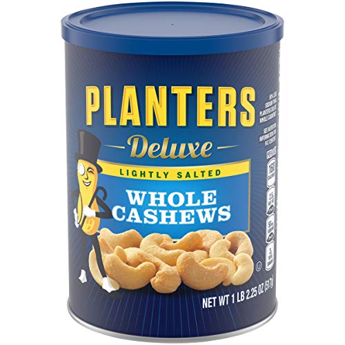 0029000019034 - PLANTERS DELUXE WHOLE CASHEWS CANISTER, LIGHTLY SALTED, 18.25 OUNCE