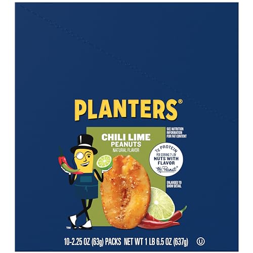 0029000020443 - PLANTERS CHILI LIME PEANUTS, 2.25 OZ PACK (PACK OF 10)