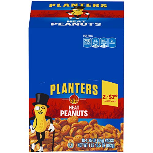 0029000022164 - PLANTERS HEAT PEANUTS (1.75 OZ PACKETS, PACK OF 18)