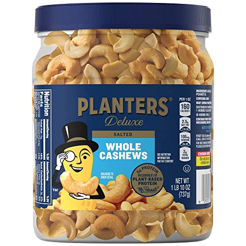 0029000023895 - PLANTERS FANCY WHOLE CASHEWS WITH SEA SALT, 26 OZ RESEALABLE JAR - MADE WITH SIMPLE INGREDIENTS - GOOD SOURCE OF VITAMINS AND MINERALS - KOSHER